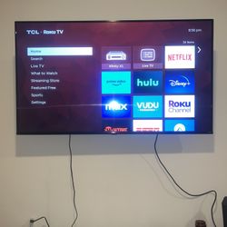 65 Inch TCL Roku 4K TV With Mount