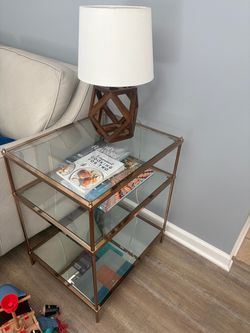 Pair of glass end tables