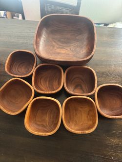 Wooden Salad Bowl Set – 7 Pieces