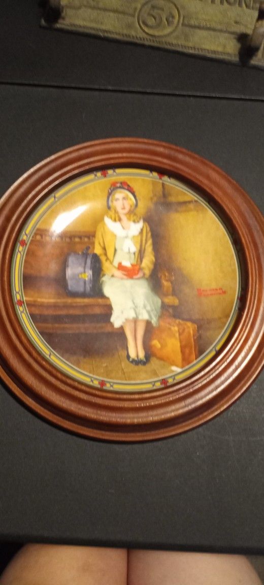 Norman Rockwell's "A Young Girl's Dream" collector plate in a nice wooden frame