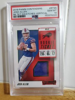 🔥PSA 10 GEMJosh Allen 2018 Contenders  Rookie Ticket Swatches Patch RC #RTS5
