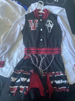 Ghost face cheerleading costume
