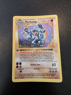 POKÉMON BASE SET HOLOGRAPHIC FIRST EDITION MACHAMP - SHADOWLESS