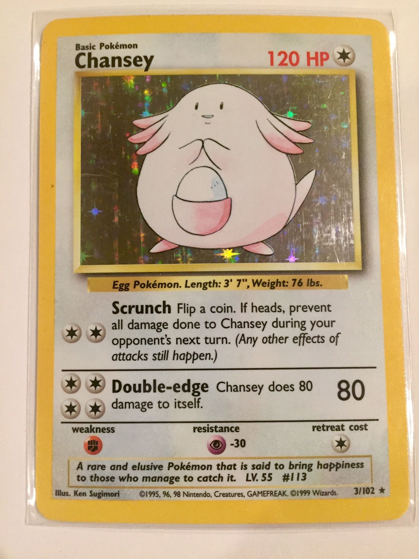 Chansey Pokémon Card #3/102