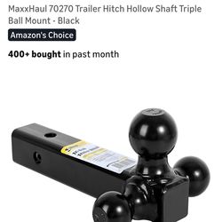 MaxxHaul 70270 Trailer Hitch Hollow Shaft Triple Ball Mount Black