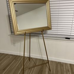 Gold Mirror And Sign Holder