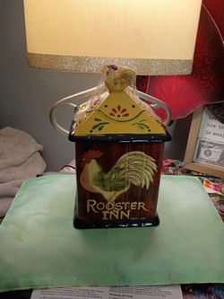 Pier 1 Rooster Inn Ceramic Cookie Jar