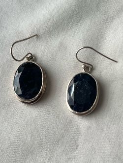 Sterling silver sapphire earrings