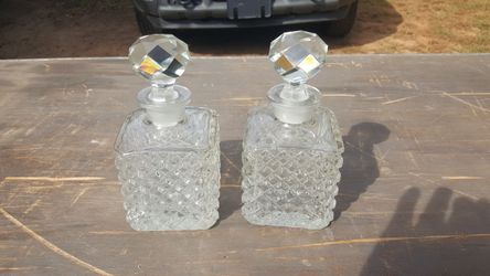 8" glass decanters