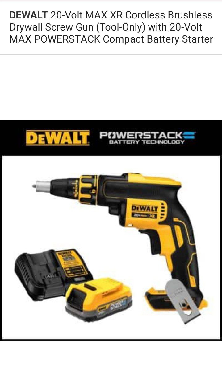Screwgun 20V XR + Powerstack Battery And Charger 