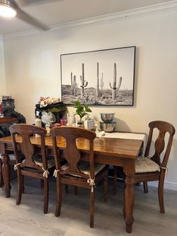 Real wood dining table
