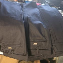 (7) Pair New Navy Blue  Work Pants  38x32 Size