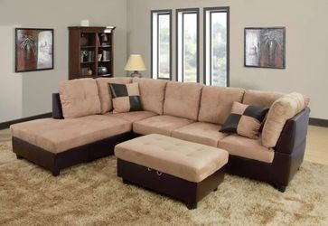 Sectional and ottoman