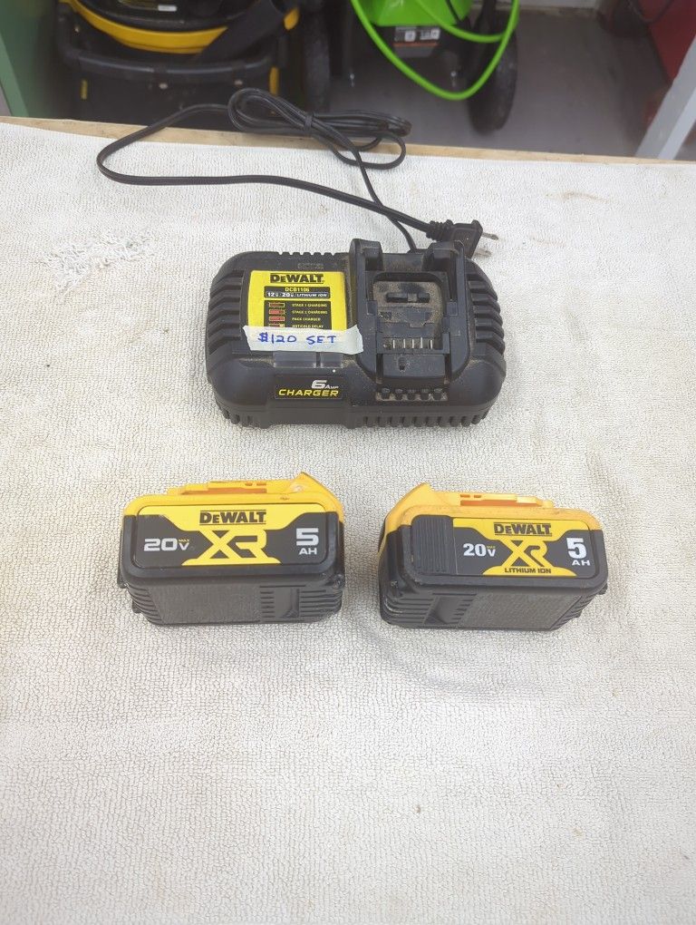 Two DeWalt Batteries And Fast Charger