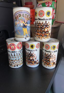 Vintage sports beer cans (6pk)