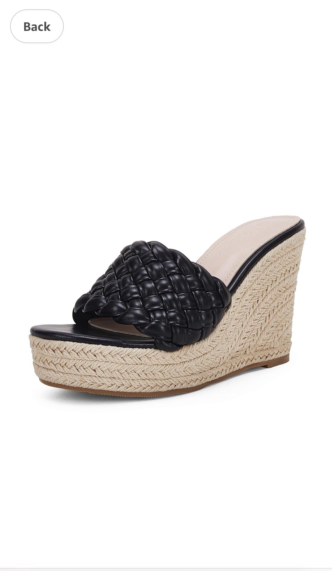 New women’s Ermonn platform wedge sandals with braided open toe size 8.5
