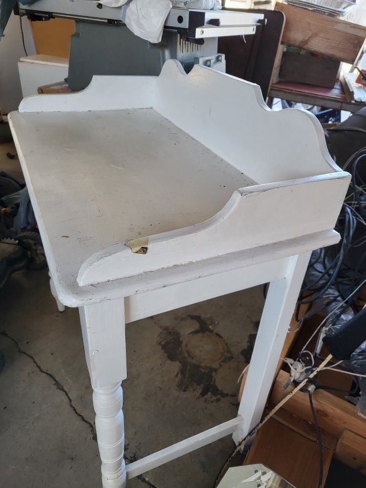 Cute Kids Desk Or Baby Changing Table, White Kid Wooden Desk