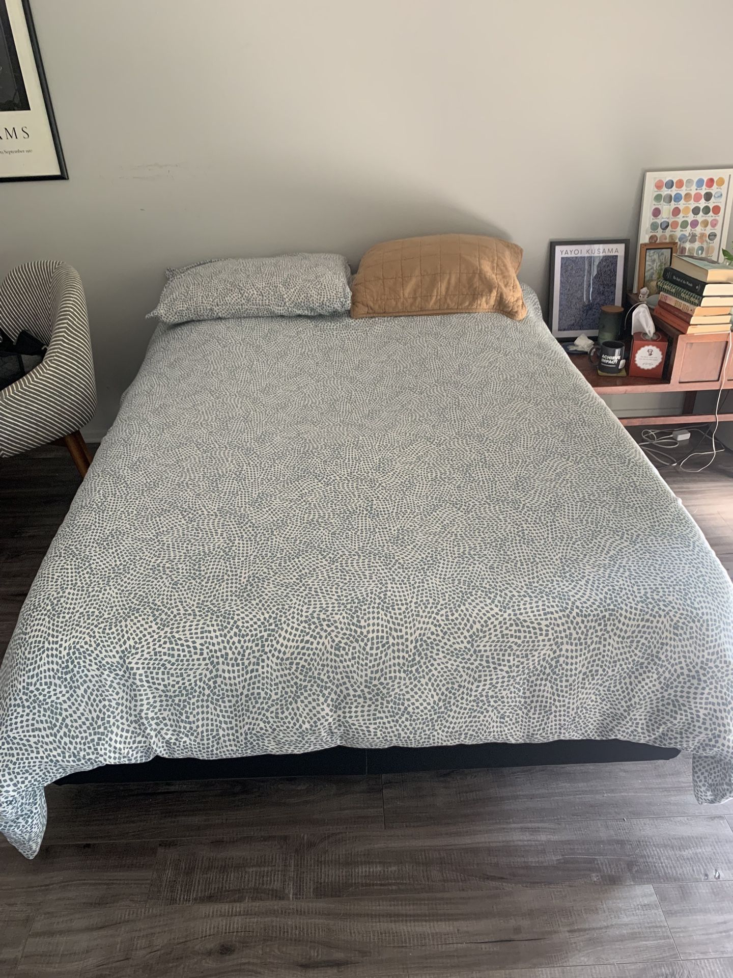 Full Sized Bed, Box Spring And Bed Frame