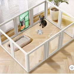 AuraSpace Acrylic Indoor outdoor Dog Playpen for pet Dogs 30 in 10 Panels White NEW