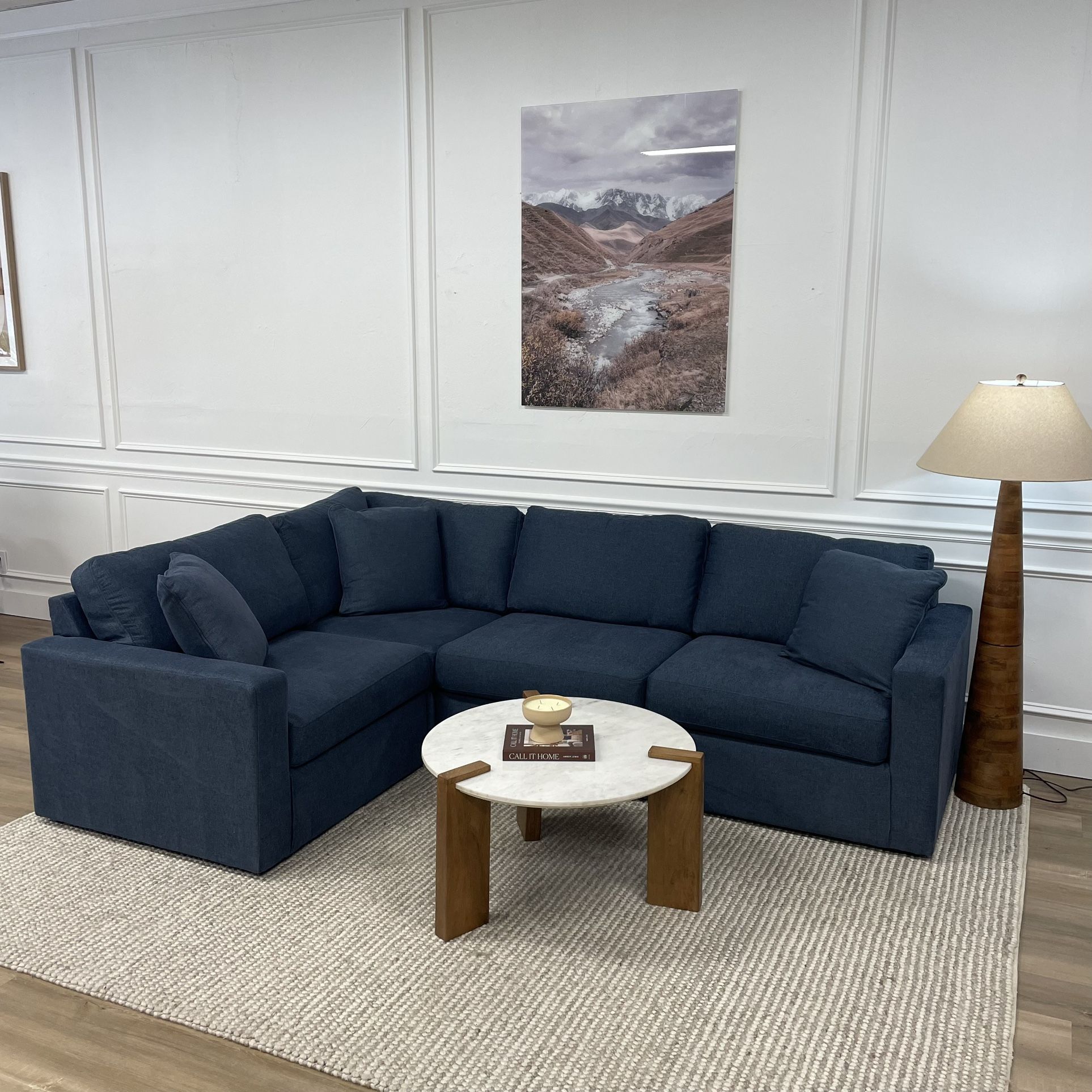 New Modular Blue Sectional Couch