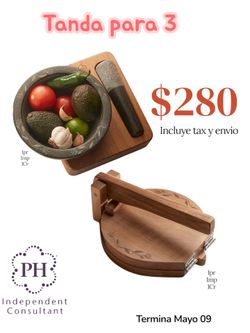 Molcajete y tortillera princess house