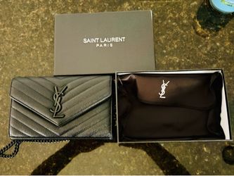 Saint Laurent YSL Black Wallet on Chain Purse w/ Box & Dust Bag