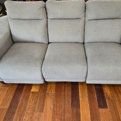 2 Piece Grey Recliner Couch Set 