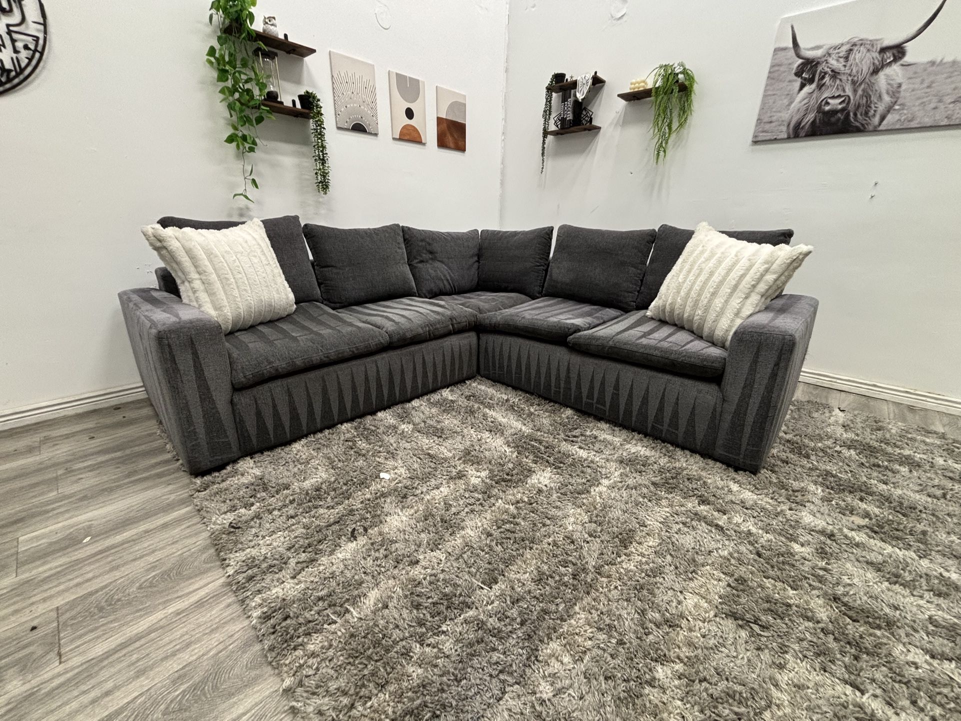 Gray Sectional Cloud Couch - Free Delivery