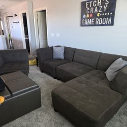 4 piece sectional grey
