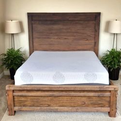Very Nice Queen Ashley Bed Frame with Memory Foam Mattress and Boxspring