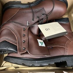 Red Wing Steel Toe Leather Boots Size 9