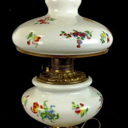 Vintage Hand Painted Boudoir Parlor Lamp