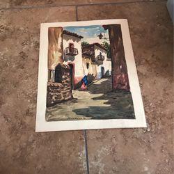 A Watercolor Print From Taxco Mexico
