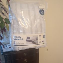 6 PC Stripe Comforter Set