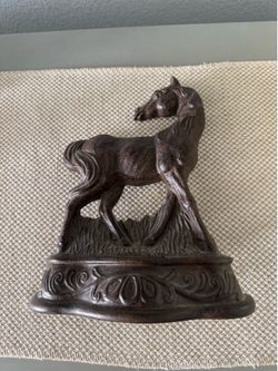 Horse metal door stop