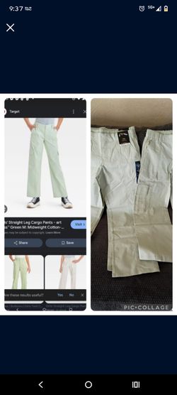 Great For Back To School Art Class Straight Cargo Mid weight Cotton Pants Size  $10 Ea