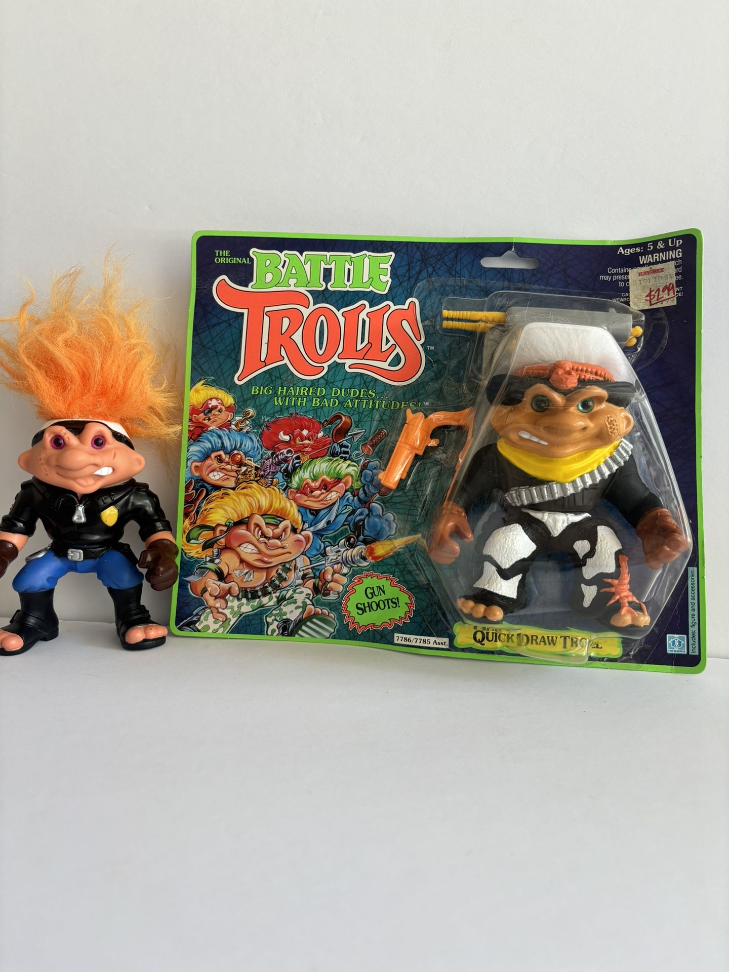 1993 Hasbro Battle Trolls Quick Draw Troll Wave 3 Rare Carded On Card