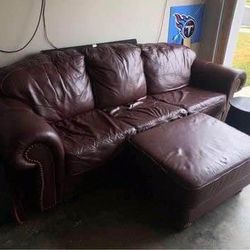 Leather Couch with Ottoman plus Freebies!