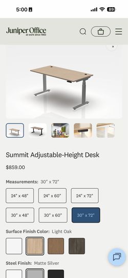 Office table adjustable height  30 x 72