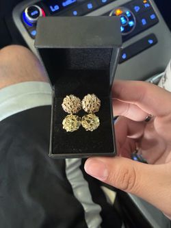 Gold nugget earrings new