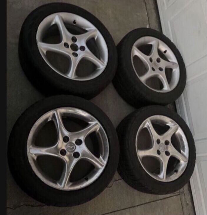 4 X 205/50r16 4x100 4x3.94 Stock Miata NB Scion Xa Honda Civic Xb Versa Sentra Rims Wheels Good 80% Treads Tires!!!!!!!!