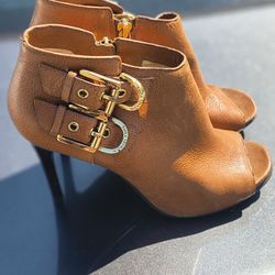 MK Leather Peep Toe Boots
