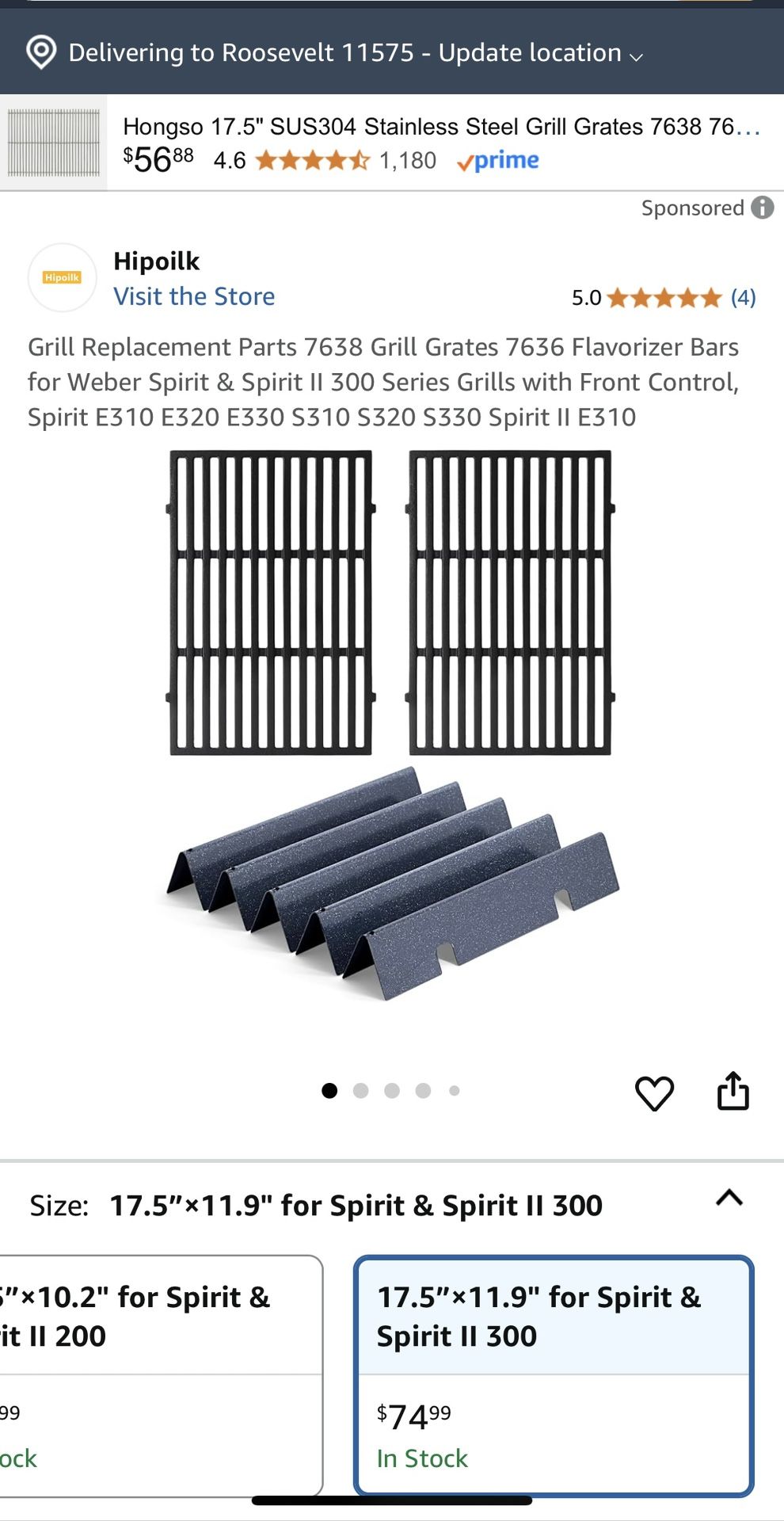 Grill Grates And Flavor Bars For Weber spirit And spirit ll 300 Series