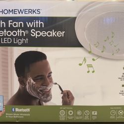 Bathroom fan with bluetooth speaker
