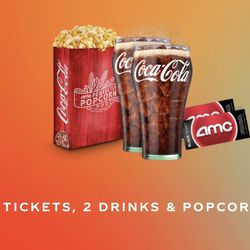 AMC 2 Tickets, 2 Drinks and Popcorn Vouchers 