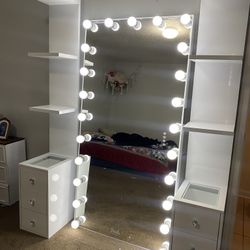 Full Body Mirror With Bluetooth , shelves are separate