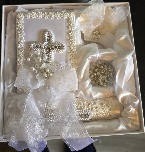 New 5 Pcs Baptism Candle Set for Boys Girls