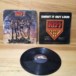 Kiss destroyer army damage cracked record with water damaged sleeves
