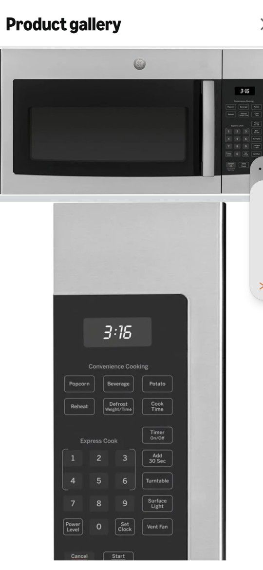 GE Microwave Stainless Steel