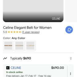 Celine- Triomphe Belt In Taurillon Leather